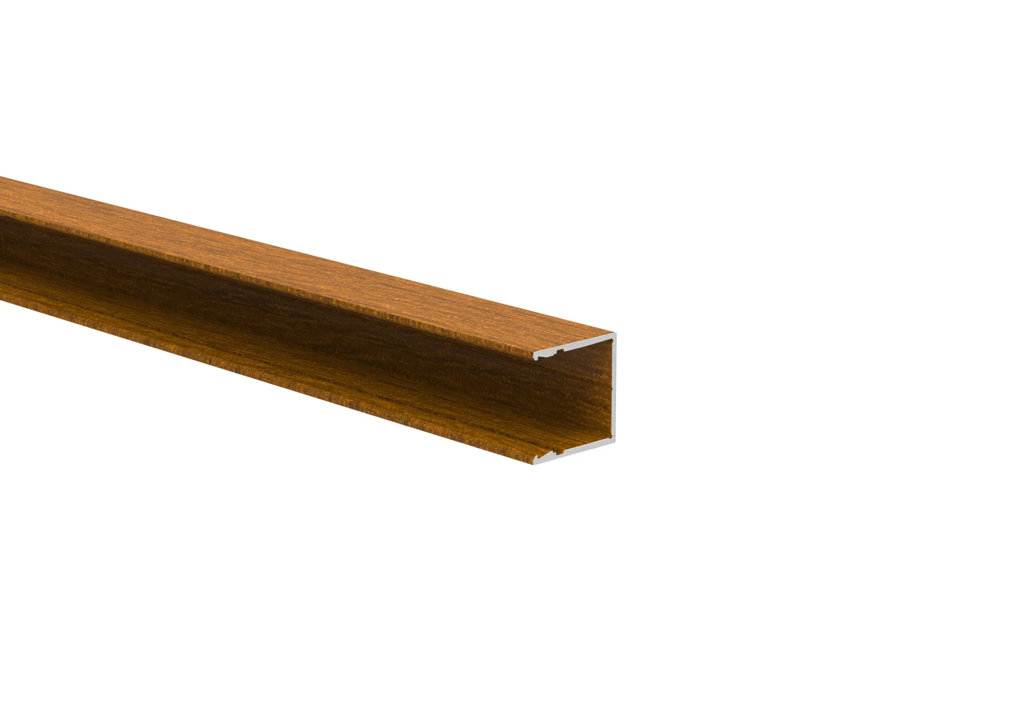 Aluminiowy adapter do wypełnień 20 mm i do systemu fasadowego, 25 × 25 – 6,0 m – dekor drewnopodobny Złoty Dąb – W03