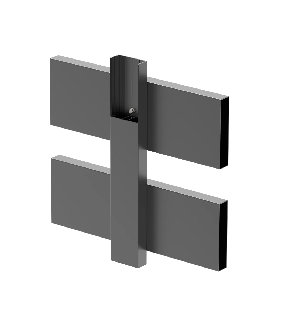 Aluminiowy adapter ogrodzeniowy do wypełnień 40 mm i do systemu elewacyjnego, 45 x 20 – 6,0 m – Antracyt RAL 7016 - Image 2