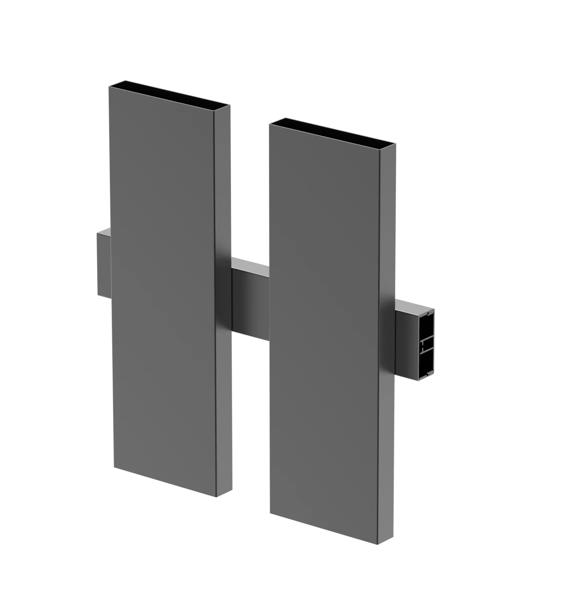 Aluminiowy adapter ogrodzeniowy do wypełnień 40 mm i do systemu elewacyjnego, 45 x 20 – 6,0 m – Antracyt RAL 7016 - Image 3