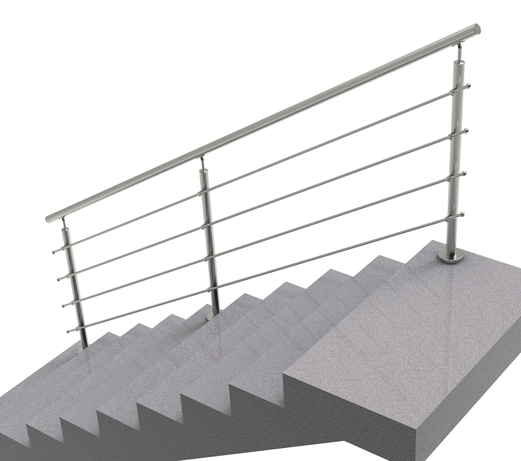 Balustrada nierdzewna AISI304, D42,4/4xd12/H900/L3