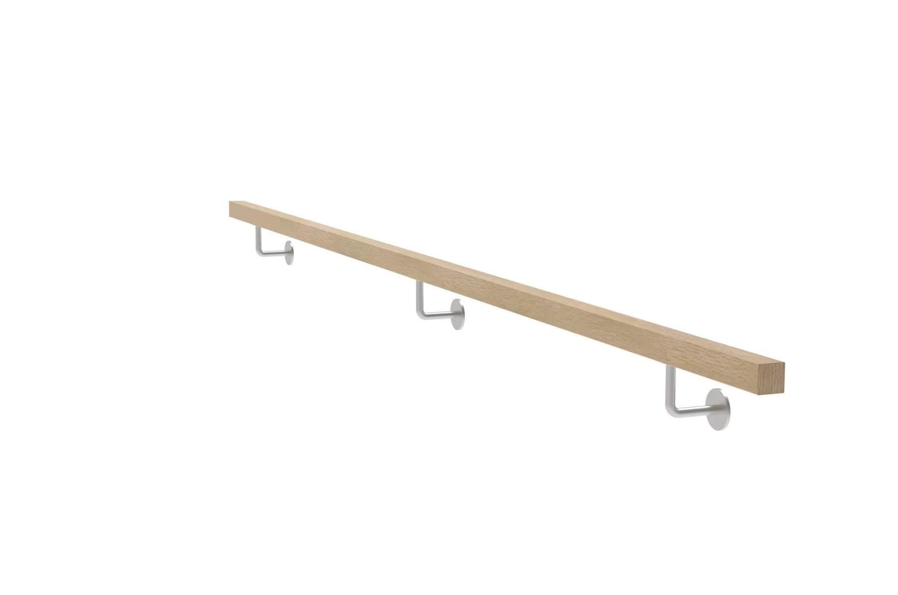 Drewniana poręcz DĄB i uchwyty ze stali nierdzewnej, JP40x40mm/L3000mm