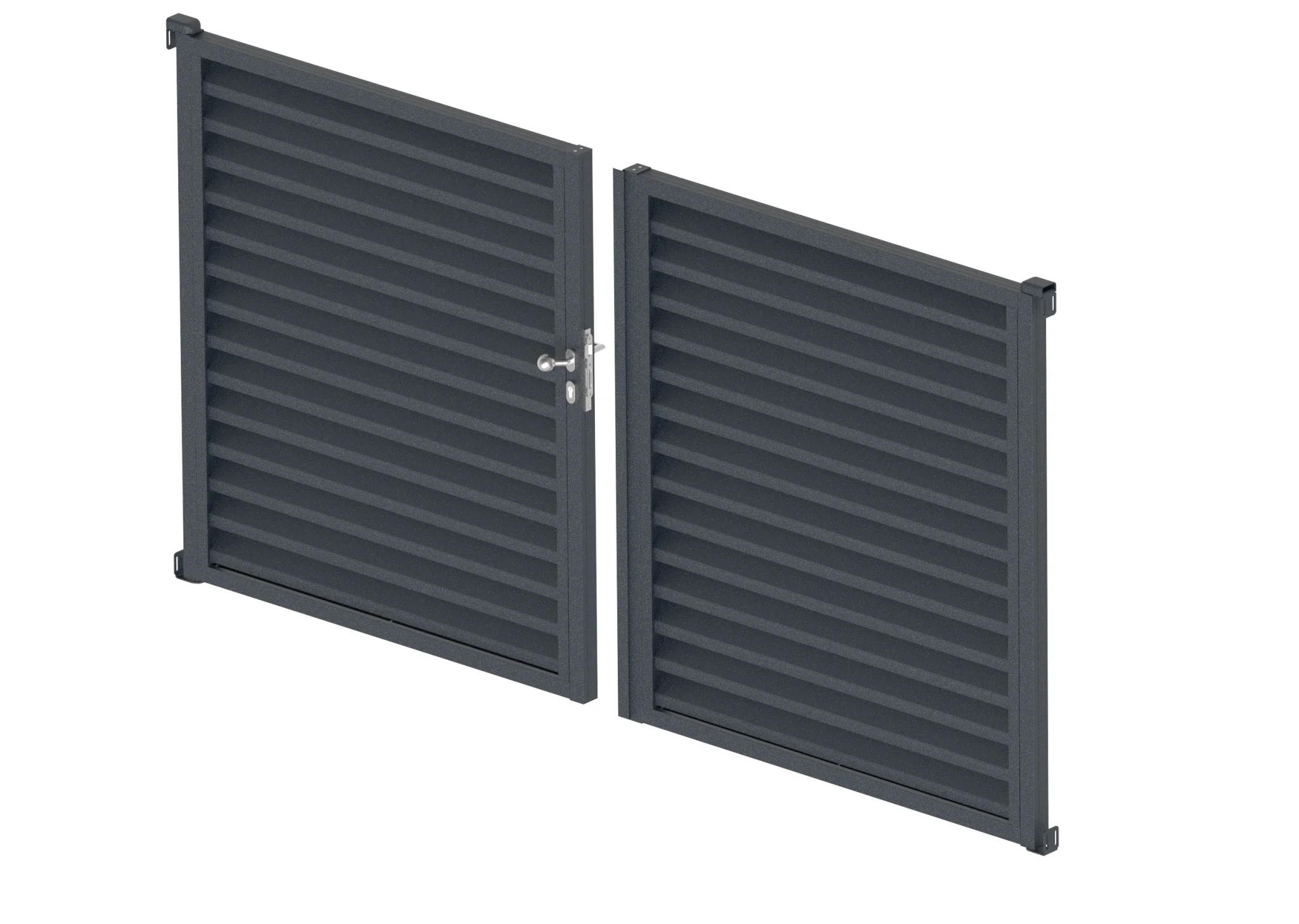 Dwuskrzydłowa brama żaluzjowa aluminiowa 3,92x1,85m - zestaw