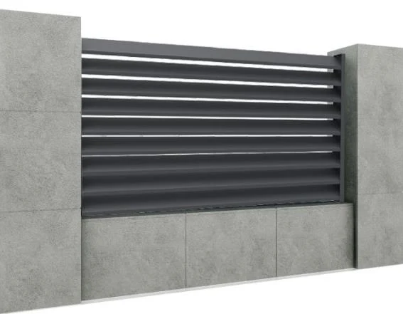 Ogrodzenie aluminiowe z lamelą 20x105, 1,2x2m
