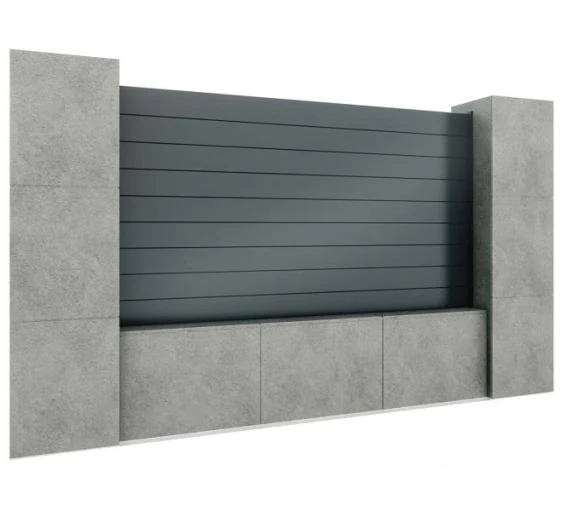 Ogrodzenie aluminiowe z pełnym wypełnieniem 20x120, 1,2x2m