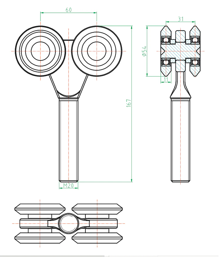 Osprzet bram Zn, profile 57x67mm - Image 3