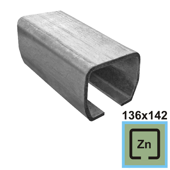 Profil do bramy przesownej Zn, 136x142x6mm, L6m - Image 2