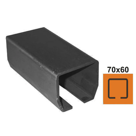 Profil do bramy przesuwnej Fe, 70x60x3,5mm, L6m - Image 2