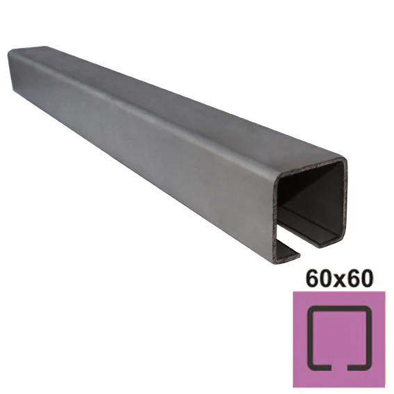 Profil do bramy przesuwnej INOX, 58x58x3mm, L6m - Image 2