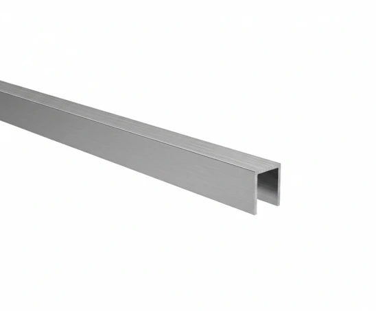 Profil szklany U AL 20x30x2 mm do szkła o grubości 10–12 mm, wykończenie INOX