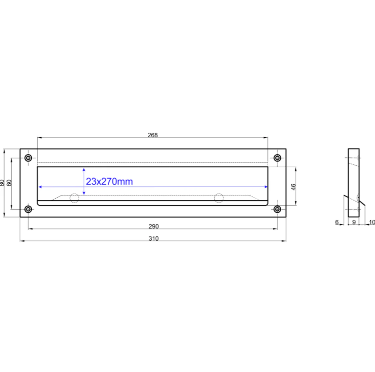 Skrzynka pocztowa, Zn, 370x370x100mm - Image 2