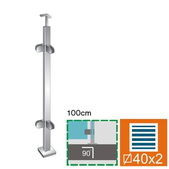 Slupek AISI304, 40x40x2/4xmodel22/H1000mm - Image 2