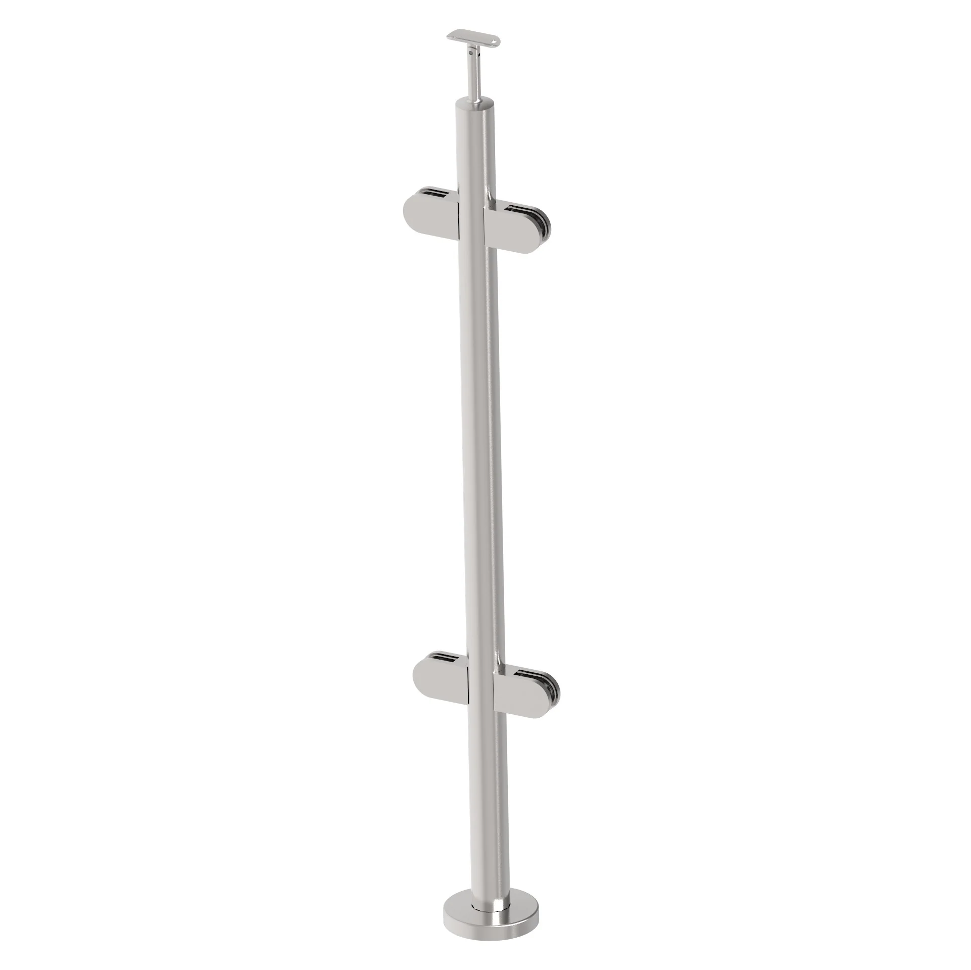 Słupek nierdzewny D42,4 - 4xGlass  h=100cm AISI304