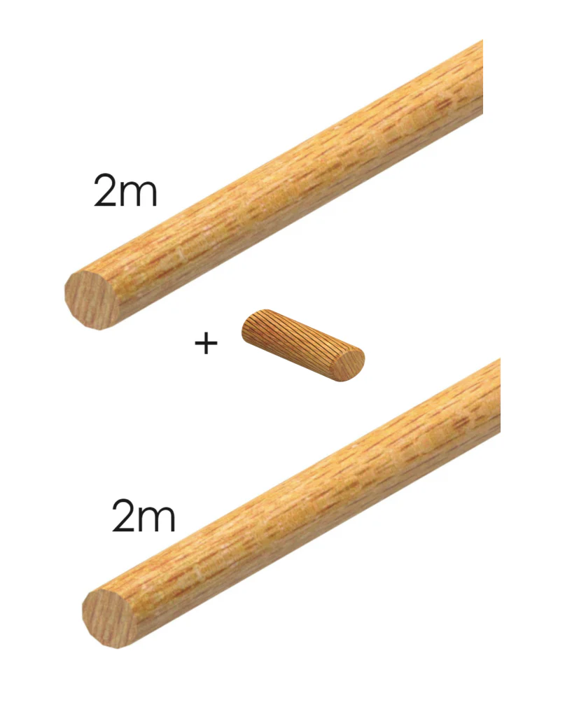 Uchwyt drewniany - BUK, 2m+2m