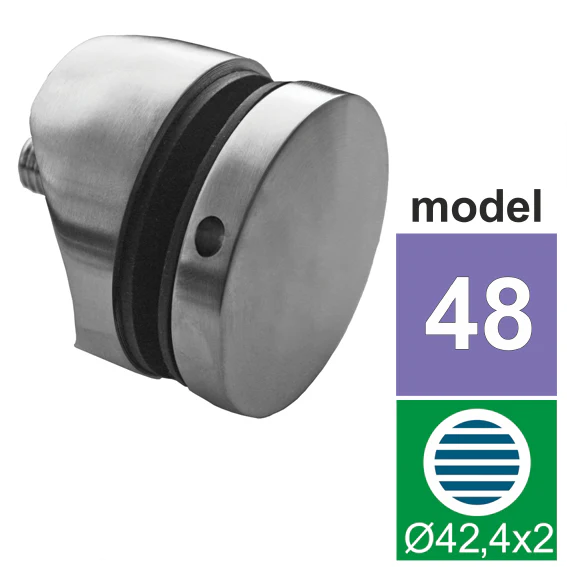 Uchwyt szkła punktowy AISI304, D42,4x2/D70/H10/T8- - Image 2