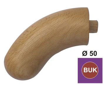 Zakończenie kolano z półkulą - nielakierowane. BUK (BEECH)