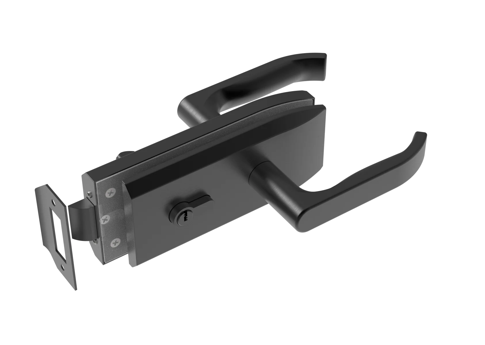 zamek centralny inox, glass t 8,10,12mm BLACK - Image 2