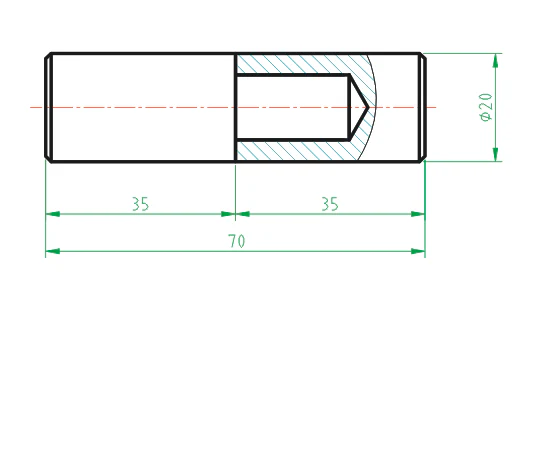 Zawias regulowany D20, L70mm - Image 3