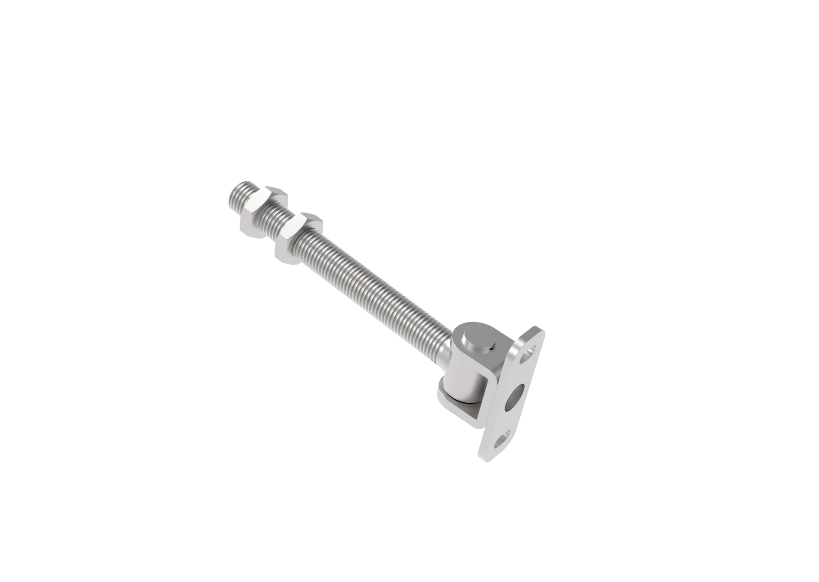 Zawias regulowany długi z płytką, INOX, M16