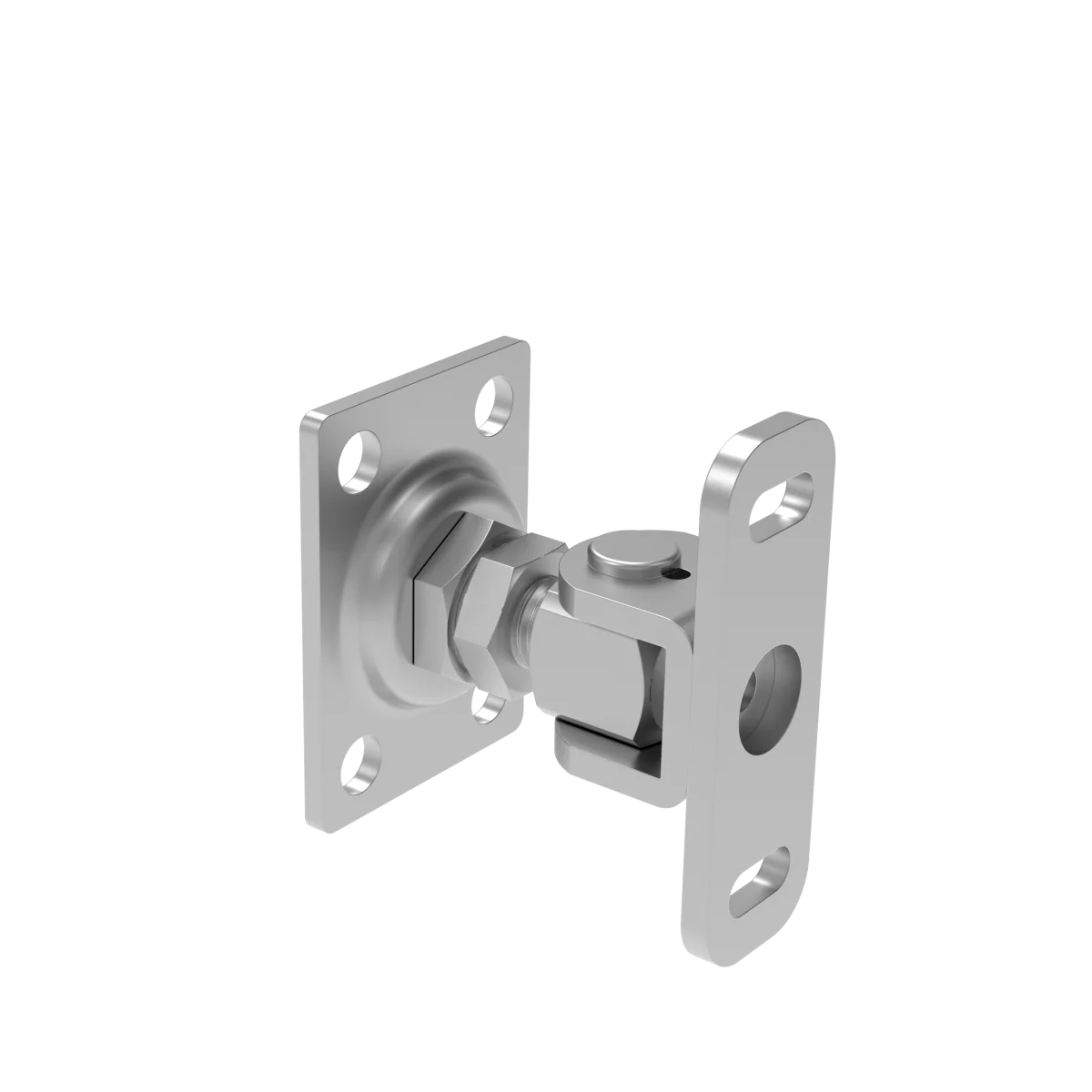 Zawias regulowany z płytką, INOX, M16
