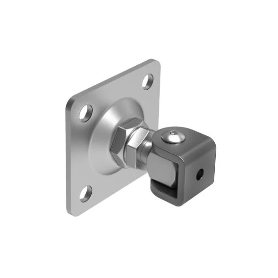 Zawias regulowany z płytką montażową Zn, M16, 80x80