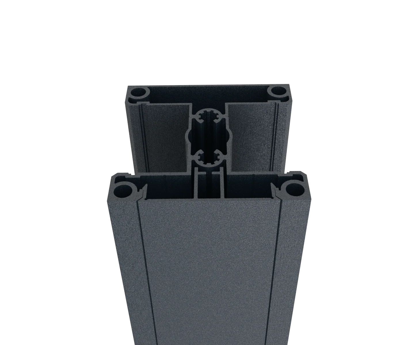 Zestaw aluminiowego słupka 70x70 i listwy maskującej - 6000mm R7016